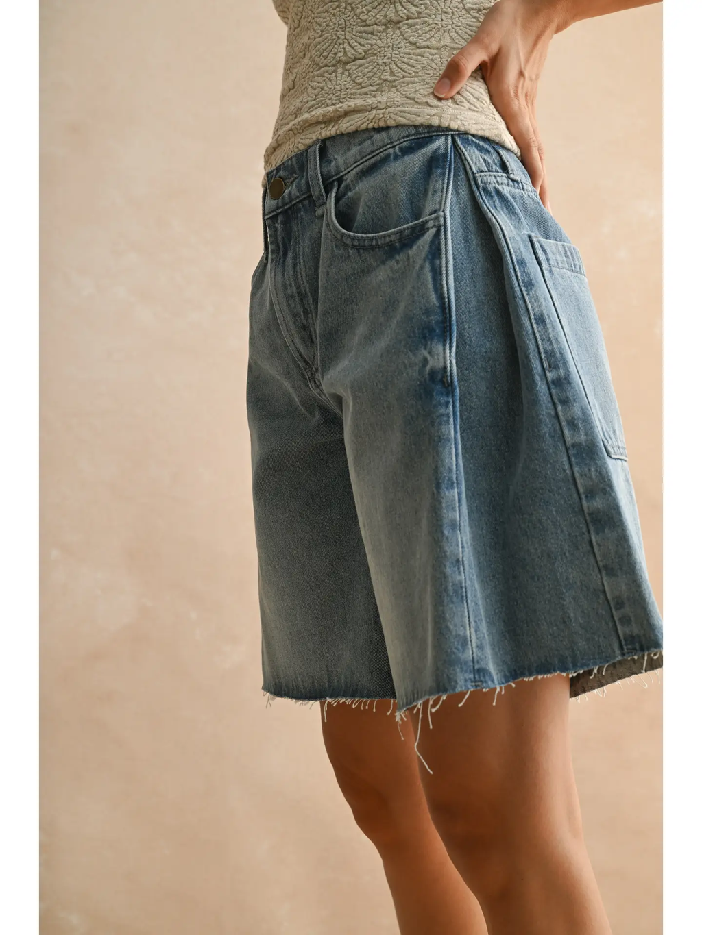 Relaxed Bermuda Denim Shorts