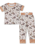 Short Sleeves Horse Rodeo Kids Boys Western Pajamas