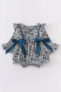 BABY GIRL BLUE FLORAL PRINT ROMPER
