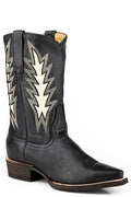 STETSON WOMENS JUNE BLACK LEATHER BOOTS