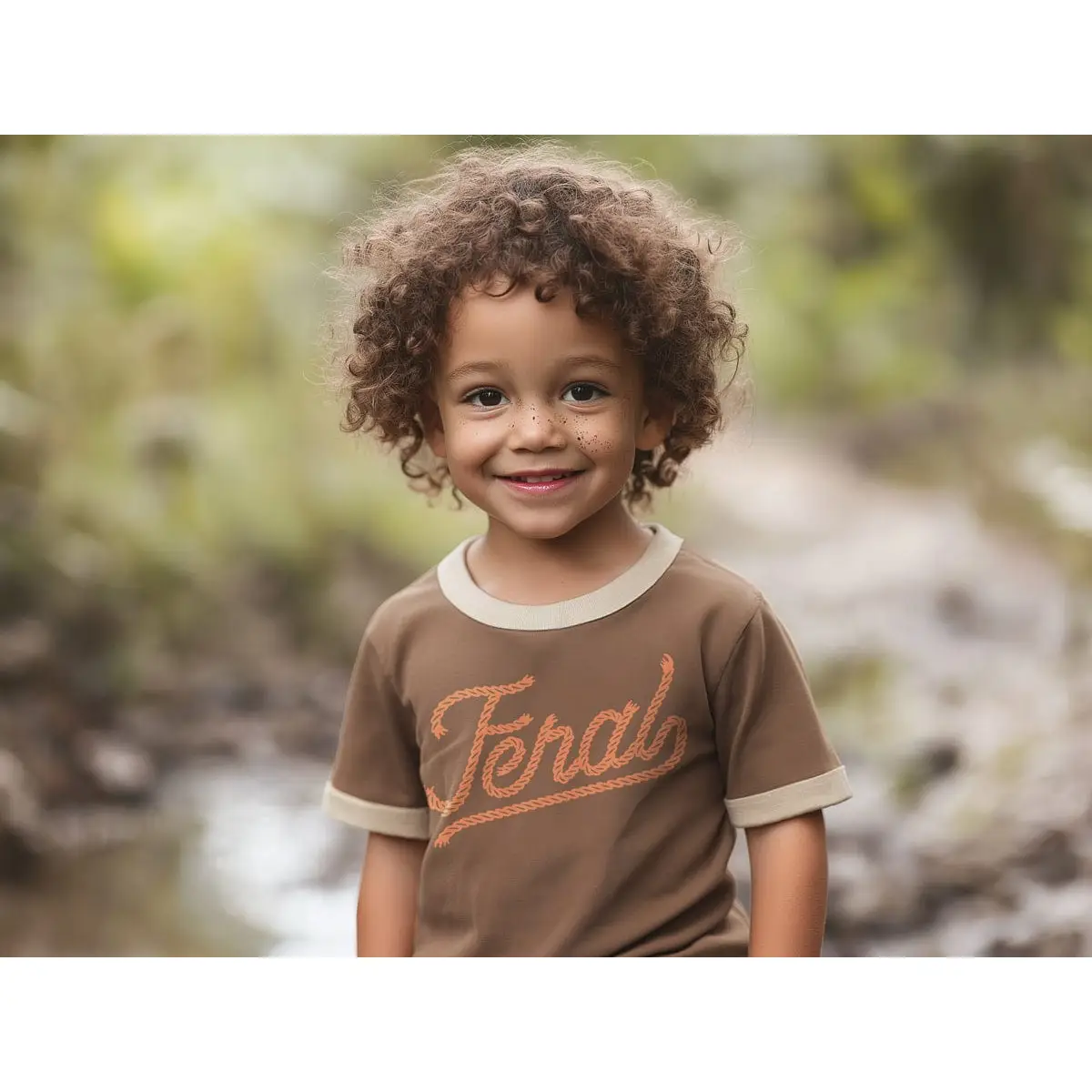Feral Youth T-shirt | Vintage Ringer | Brown