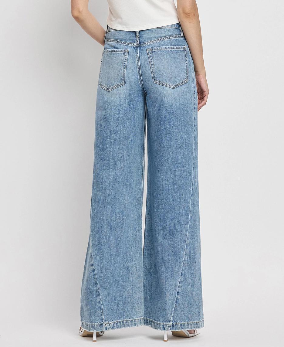 High Rise Seam Detail Wide Leg Jeans | Fulfillment