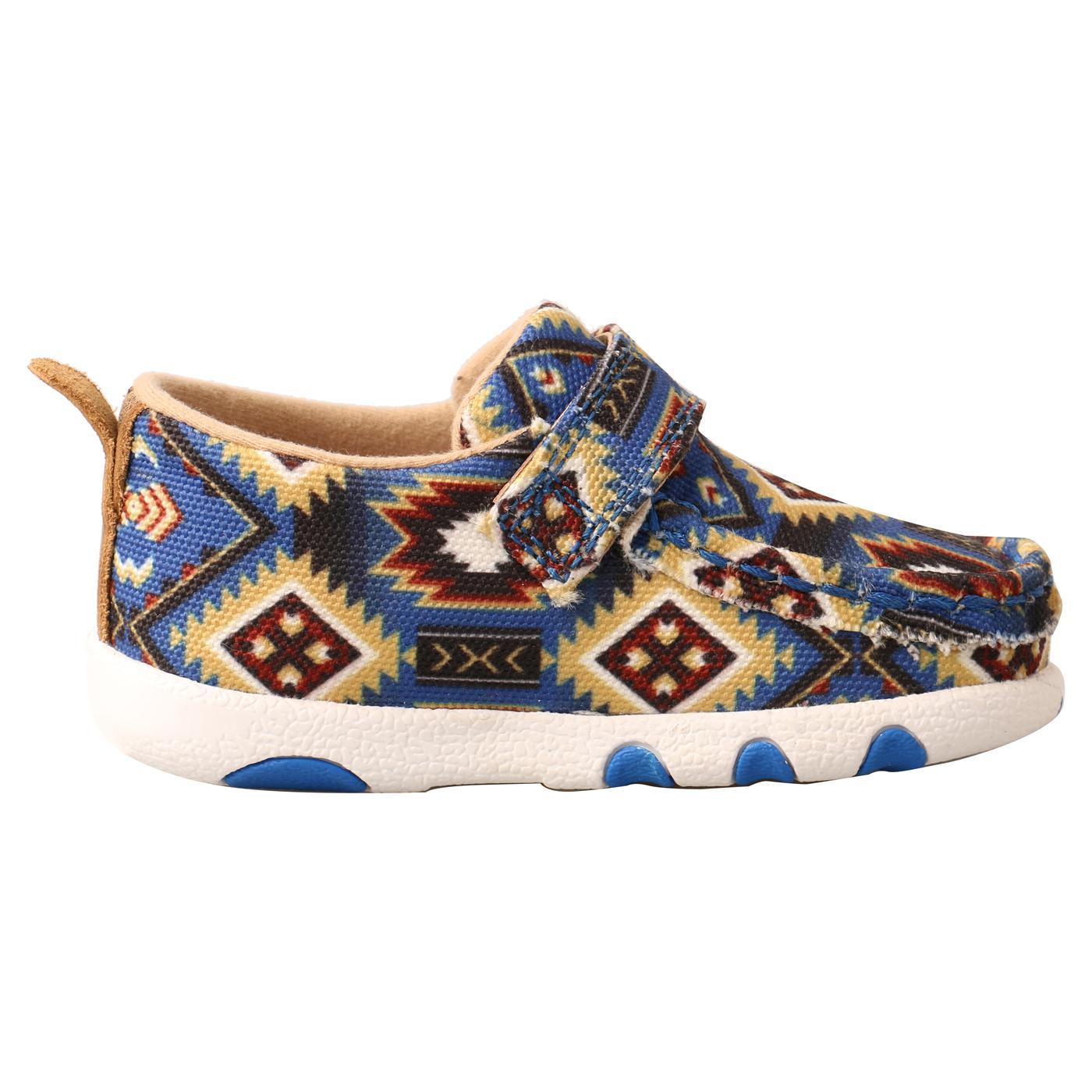 Driving Moc - Blue Multi Aztec ICA0019