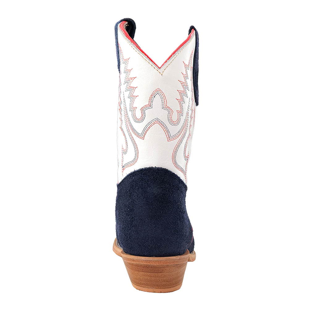 R. Watson Kid's Navy Roughout / Winter White Cowhide