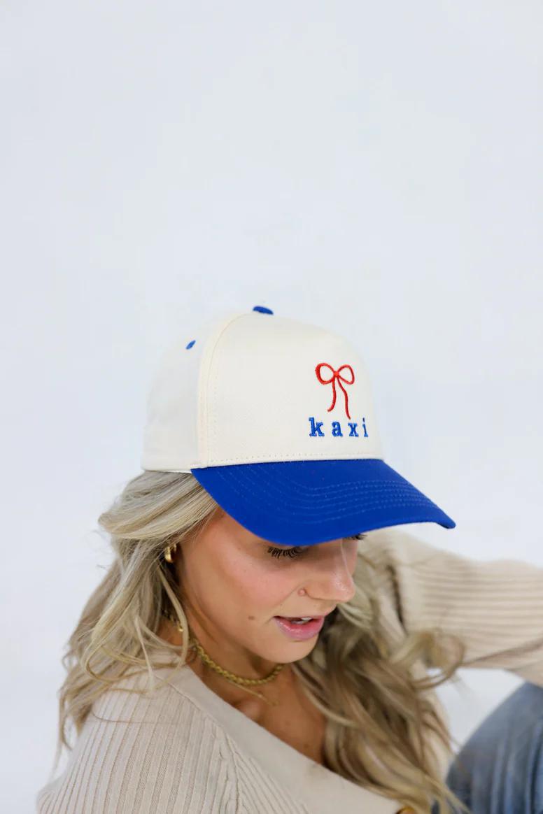KAXI BOW TRUCKER HAT - BLUE WITH RED BOW
