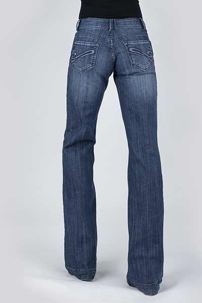 WOMENS JEAN 214 FIT TROUSER STYLE STESTON "S" EMB BACK POCKET 11-054-0214-0807 BU