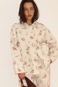 COWGIRL PRINT BUTTON DOWN JACKET