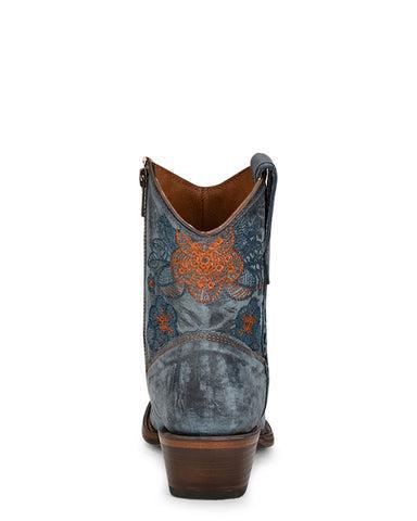 LD BLUE JEAN FLOWERED EMBROIDERY ANKLE BOOT L5874