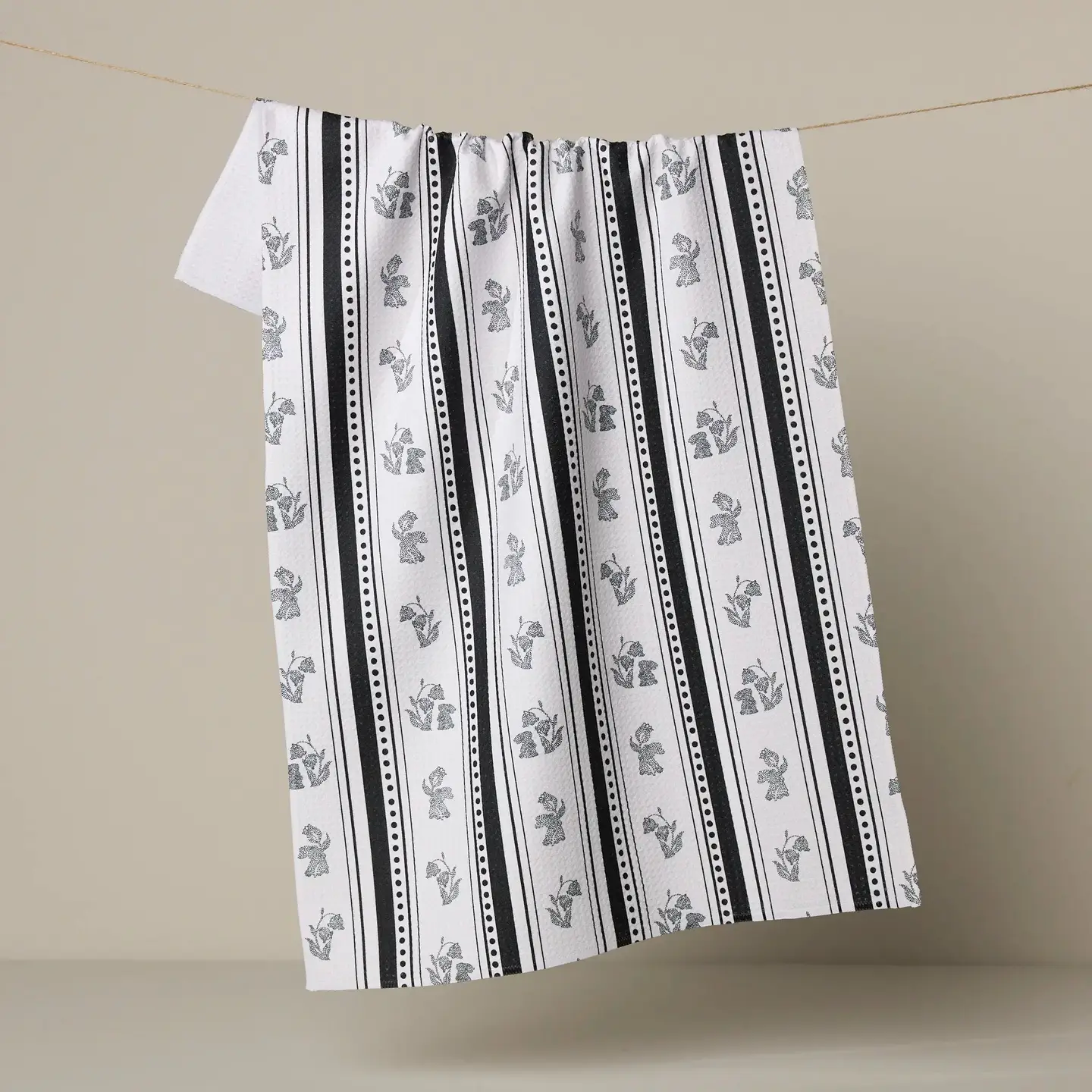 Bunny Dots Stripe Tea Towel
