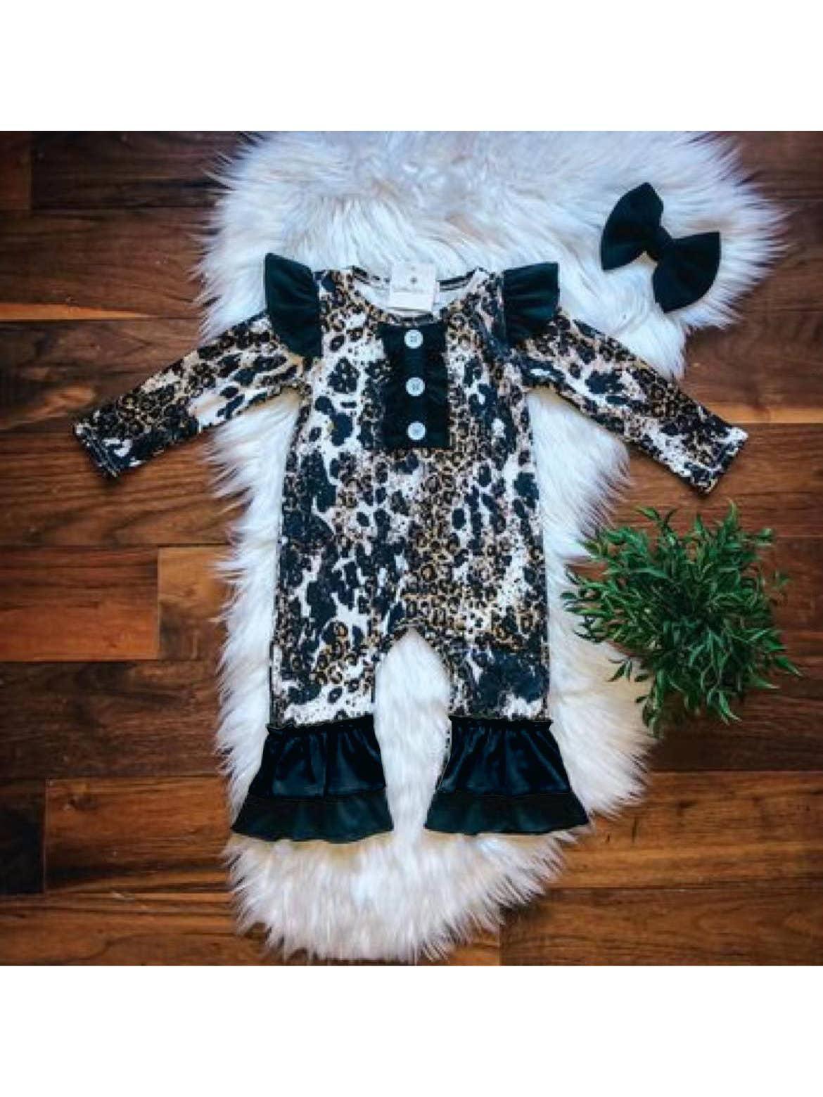 Glitzy Animal Print Infant Romper