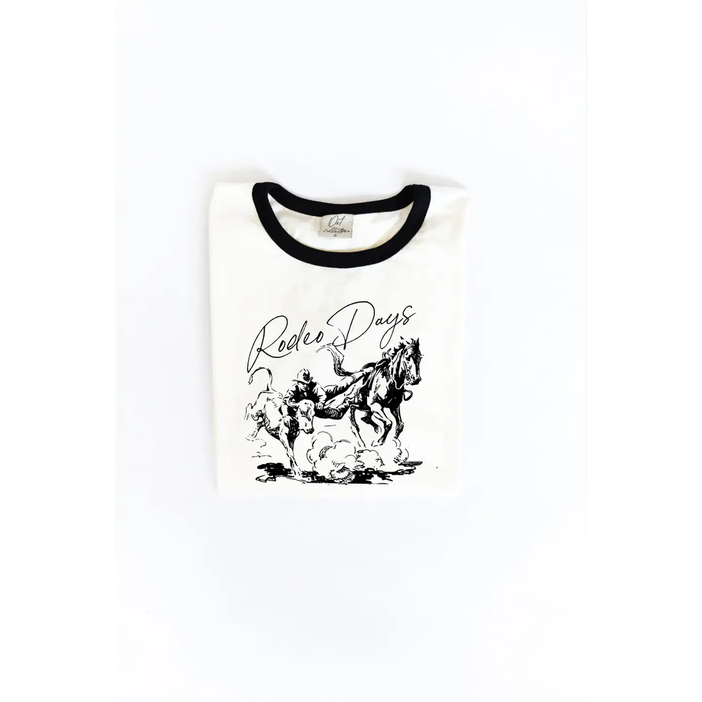 Rodeo Days Ringer Graphic T-Shirt - Natural/Black