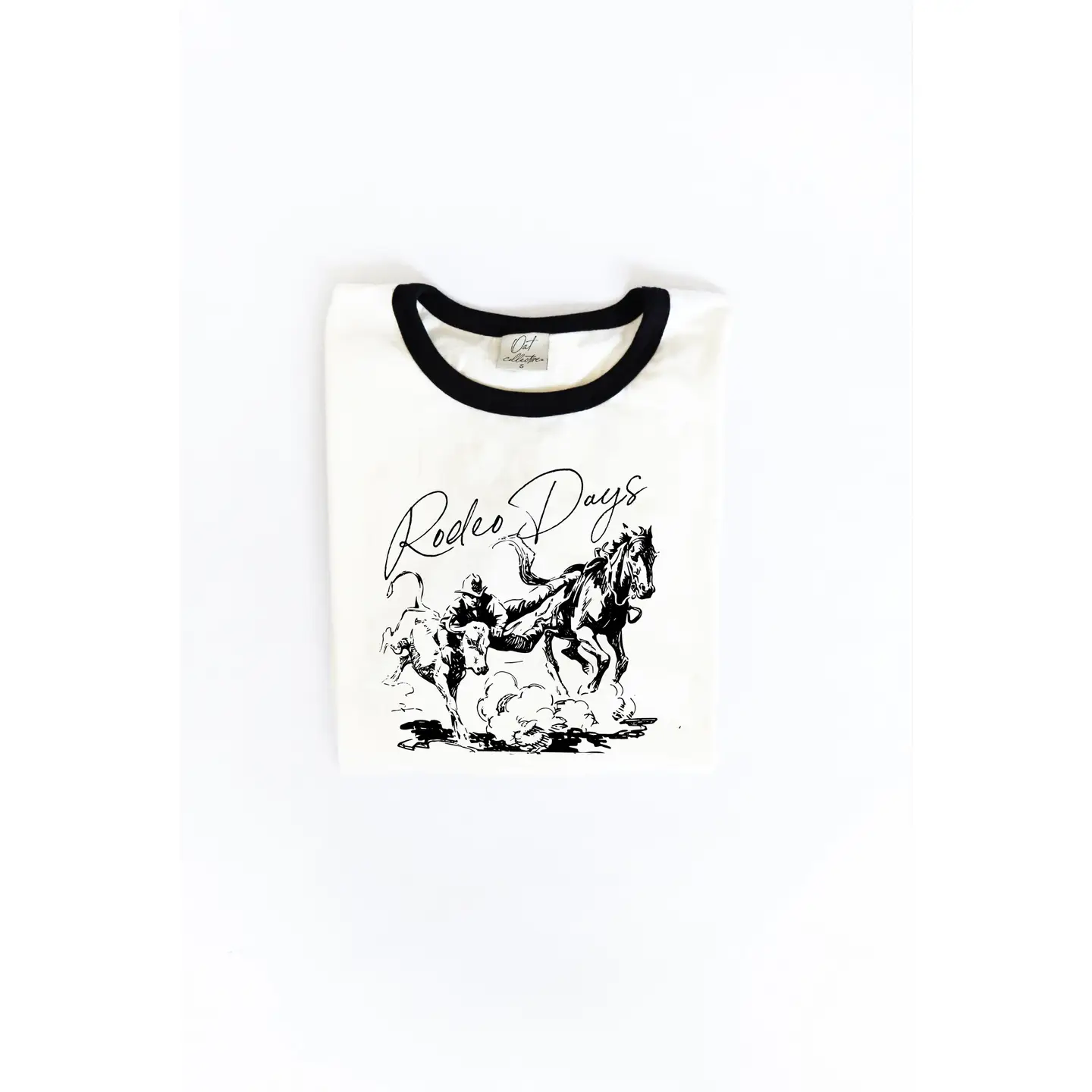 Rodeo Days Ringer Graphic T-Shirt - Natural/Black