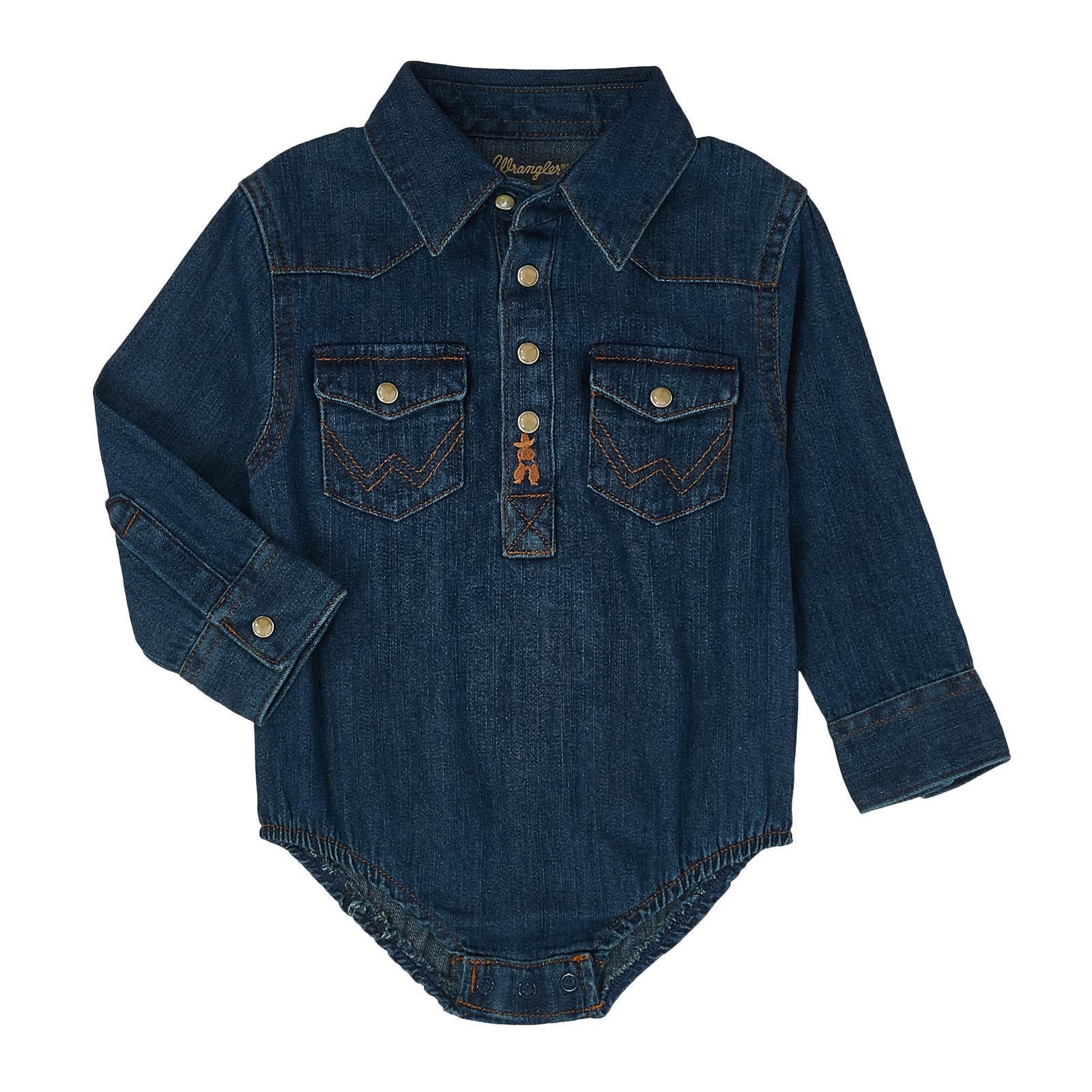 Wrangler® Baby Long Sleeve Bodysuit - Denim