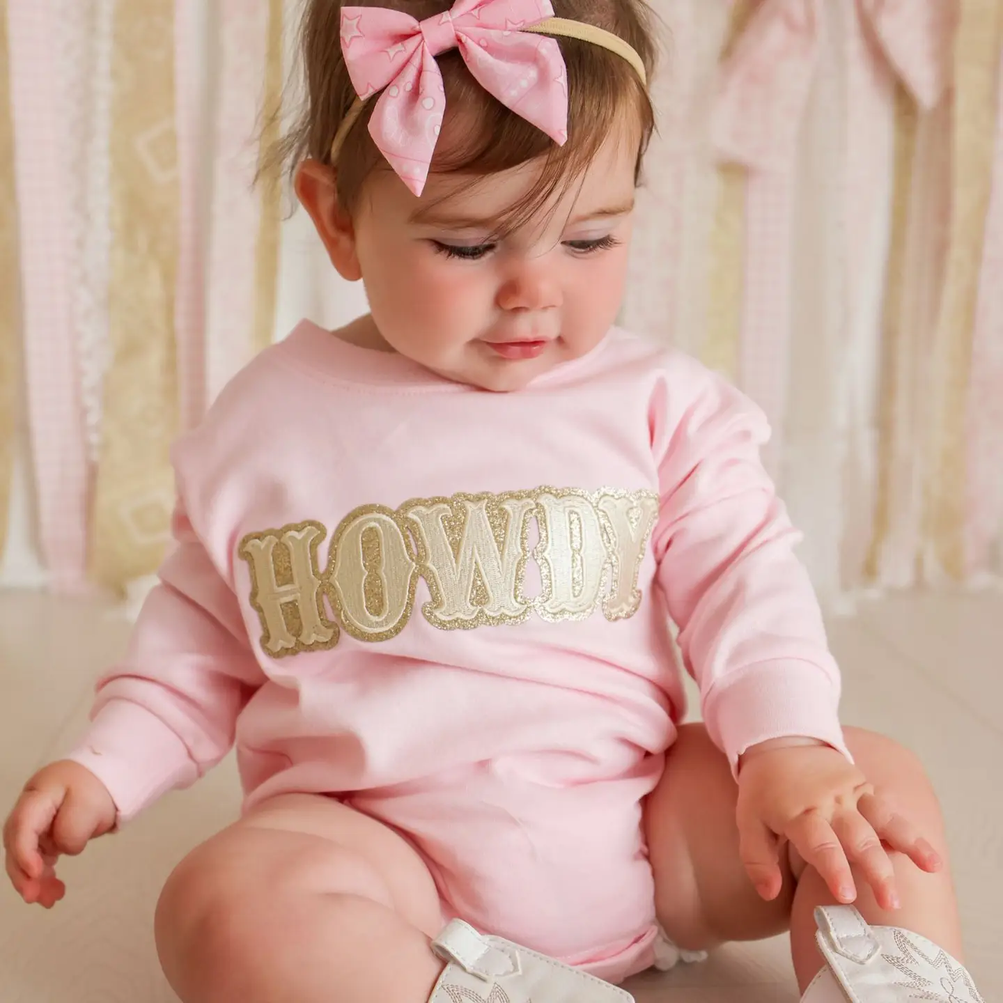 Howdy Patch Western Long Sleeve Romper - Baby Clothing