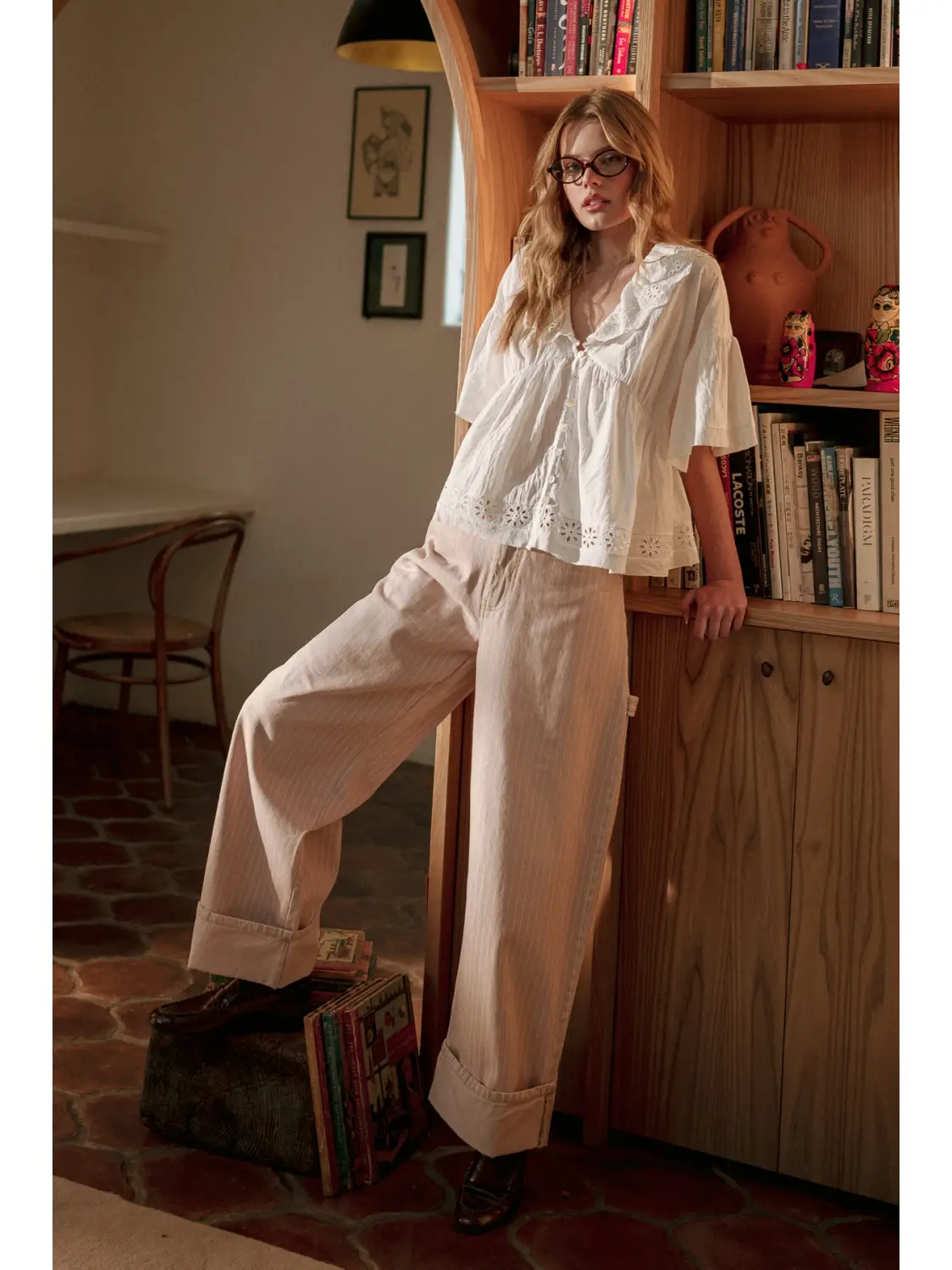 Eyelet Ruffled Blouse