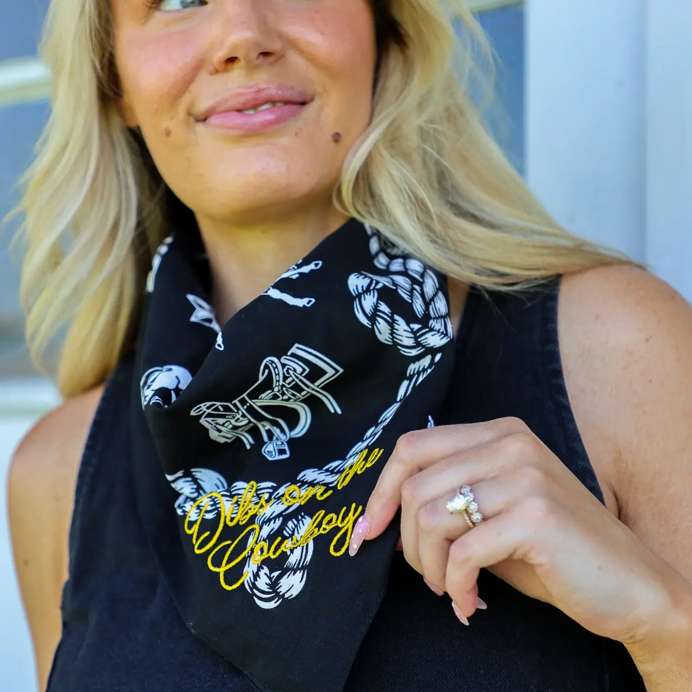 BLACK DIBS ON THE COWBOY WESTERN BANDANA