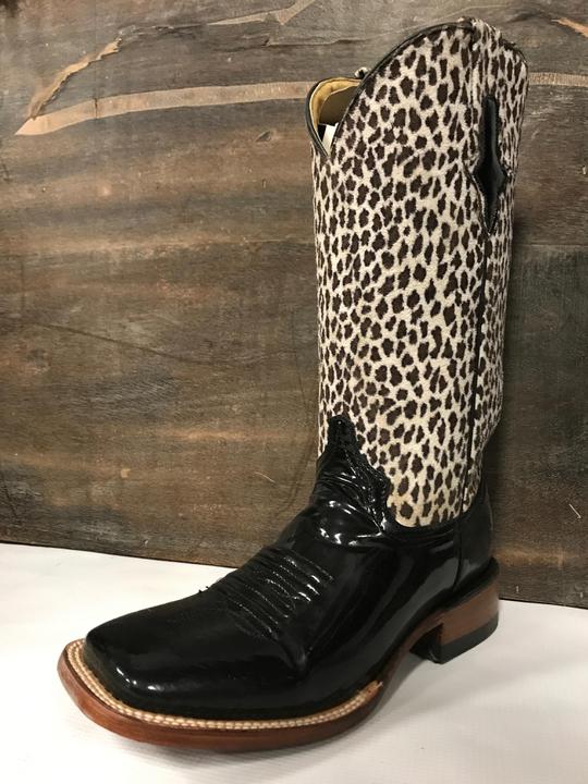 PATENT LEOPARD BLACK