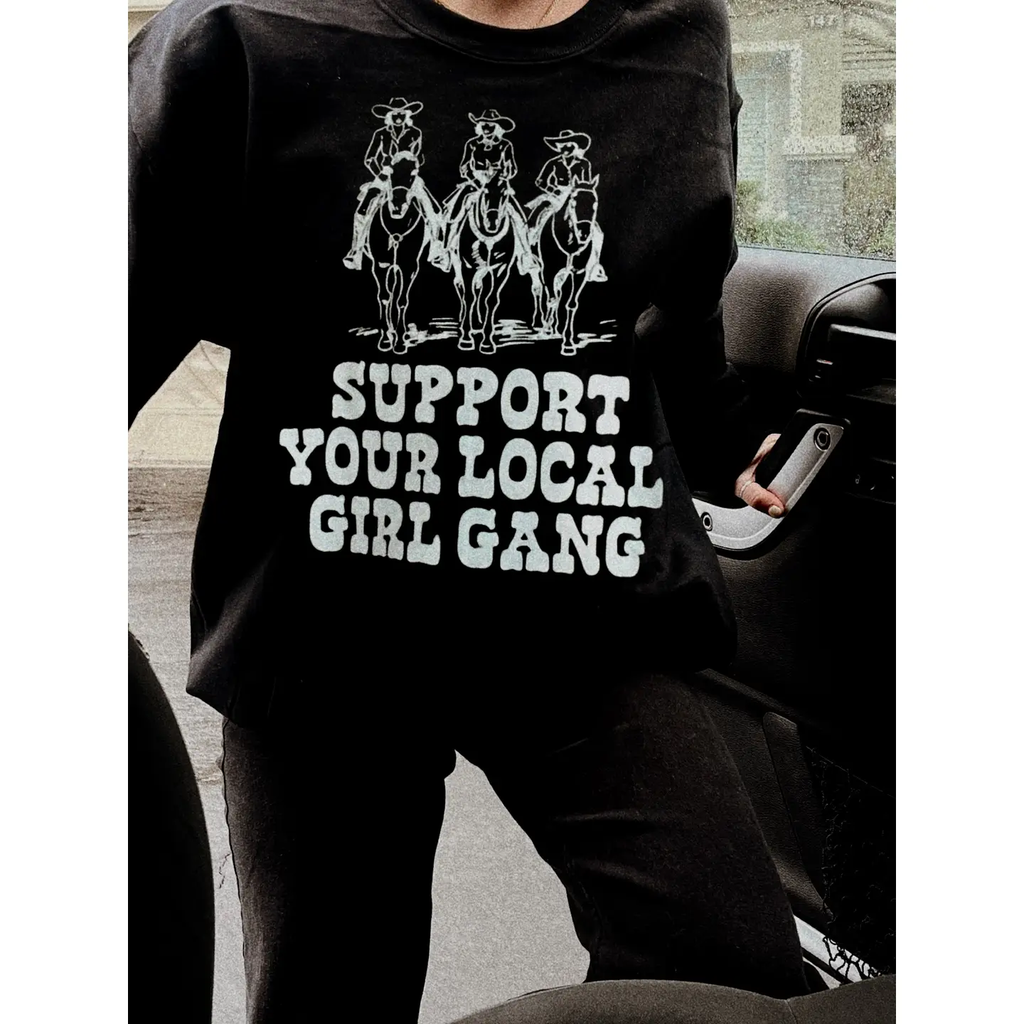 Support Your Local Girl Gang Crewneck - Black