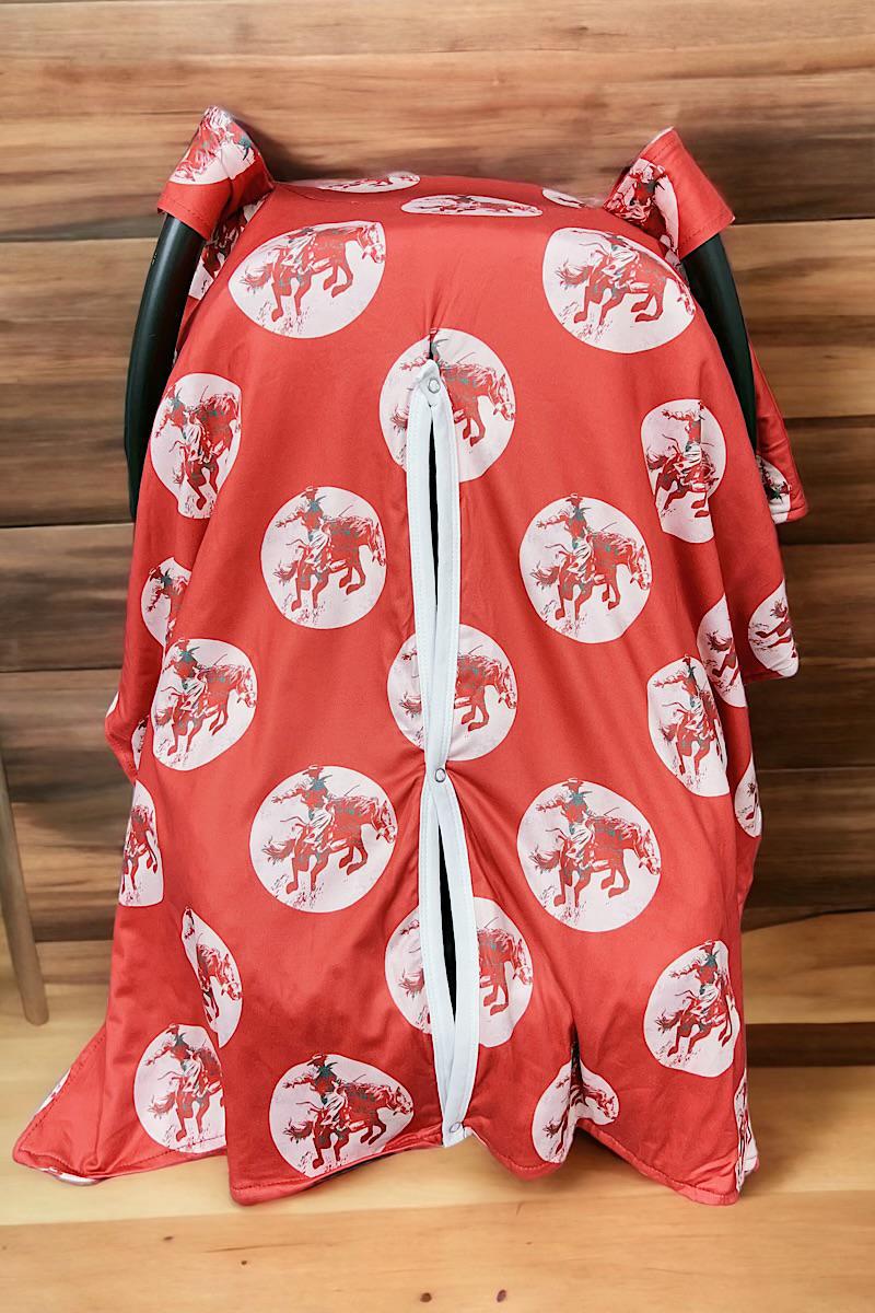 Red Horse Rider Printed Car Seat Cover