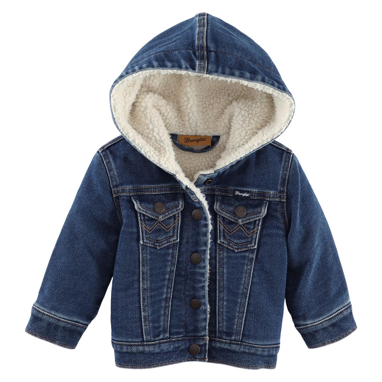 Wrangler® Baby Girl Hooded Jacket - Blue Denim