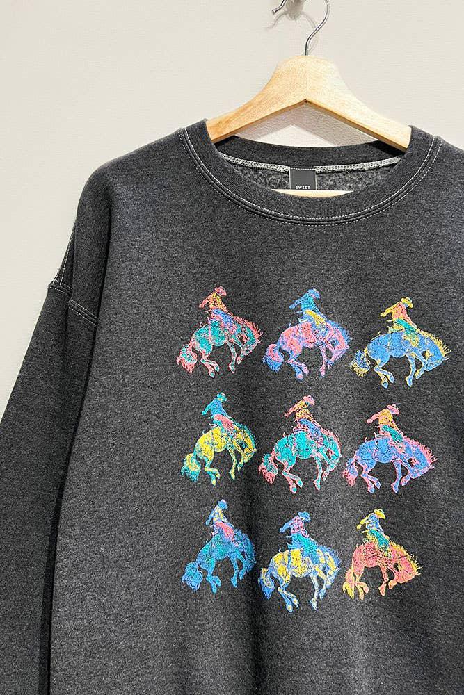 NEON COWBOYS GRAPHIC SWEATSHIRT