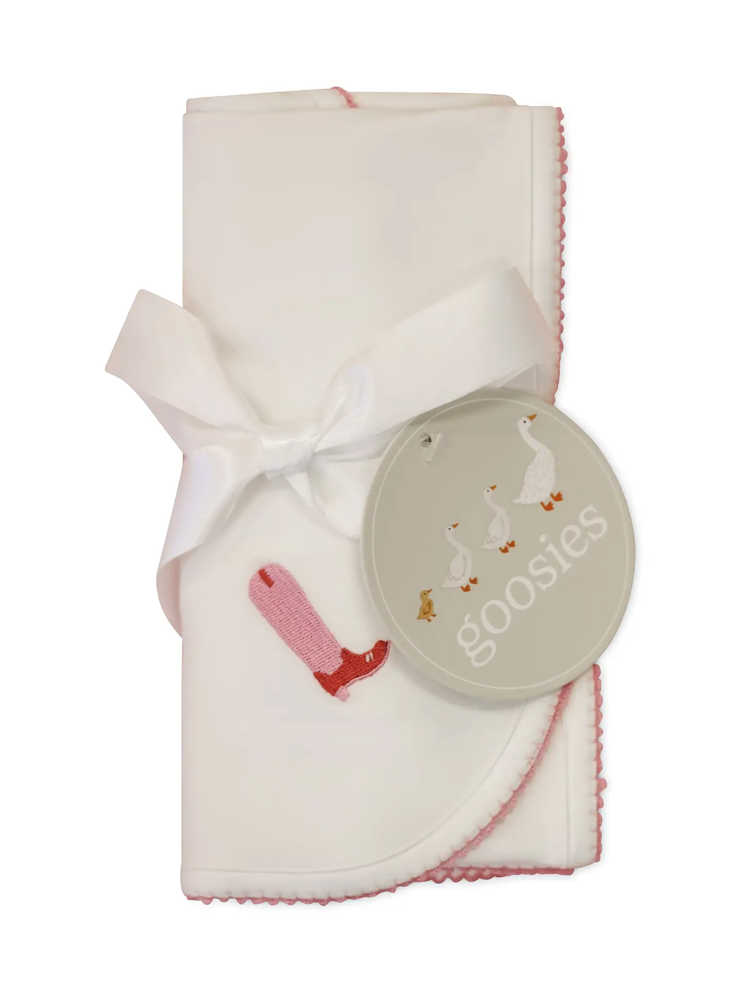 Pip Embroidered Blanket - Pink Boot