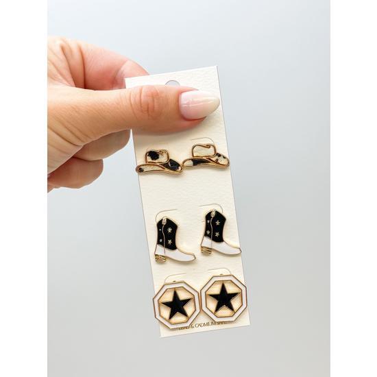 WESTERN EARRINGS SET OF 3