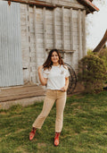 VINTAGE HIGH RISE CROP FLARE - CROISSANT