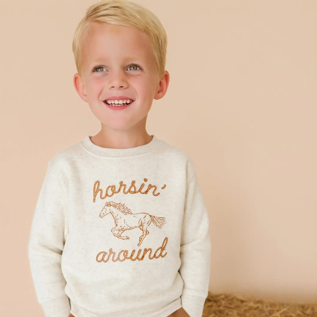 Horsin' Around Western Sweatshirt - Boys Clothing