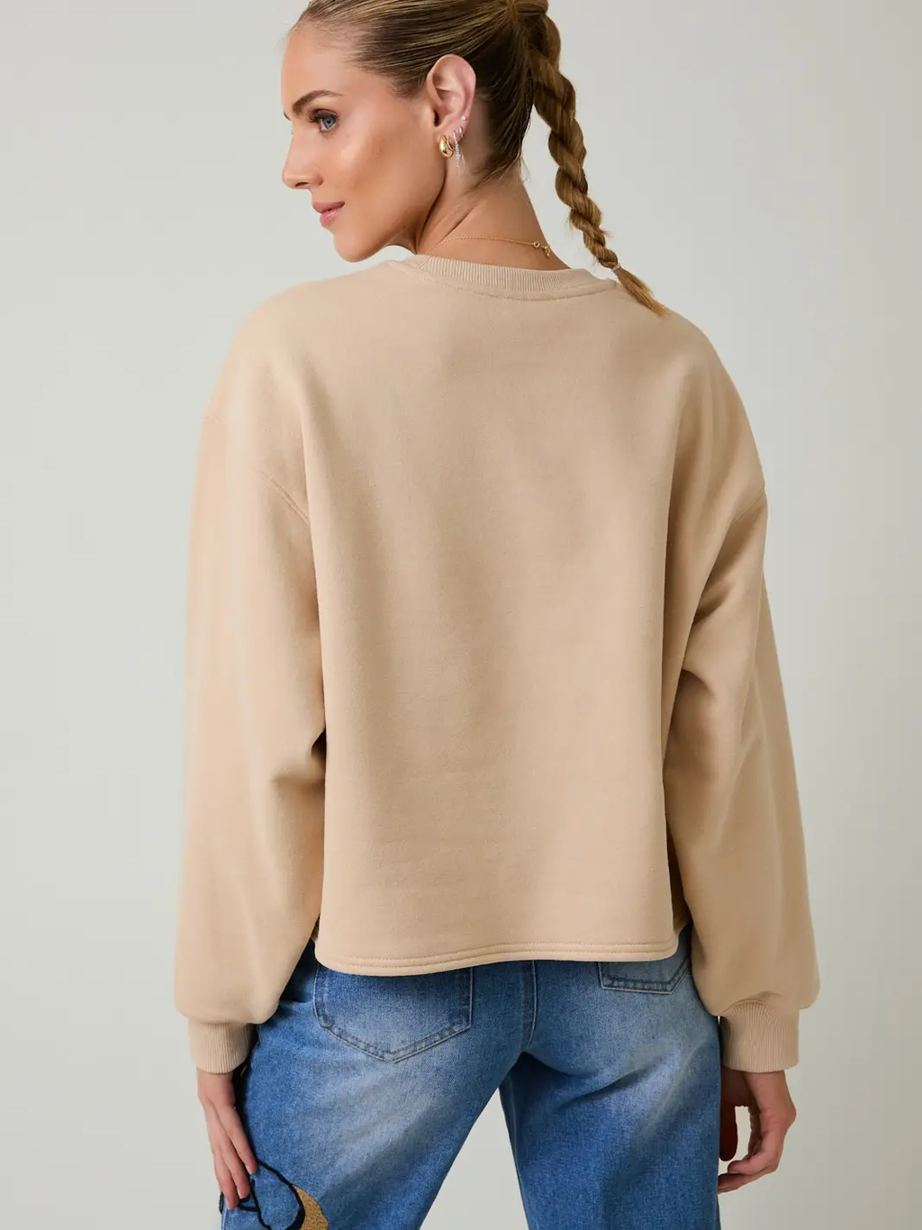 Crew Neck "Y'all" Flocked Sweatshirt
