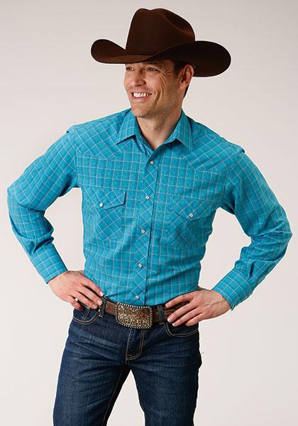 MENS L/S SHIRT SNAP WOVEN PLAID 01-001-0101-6074