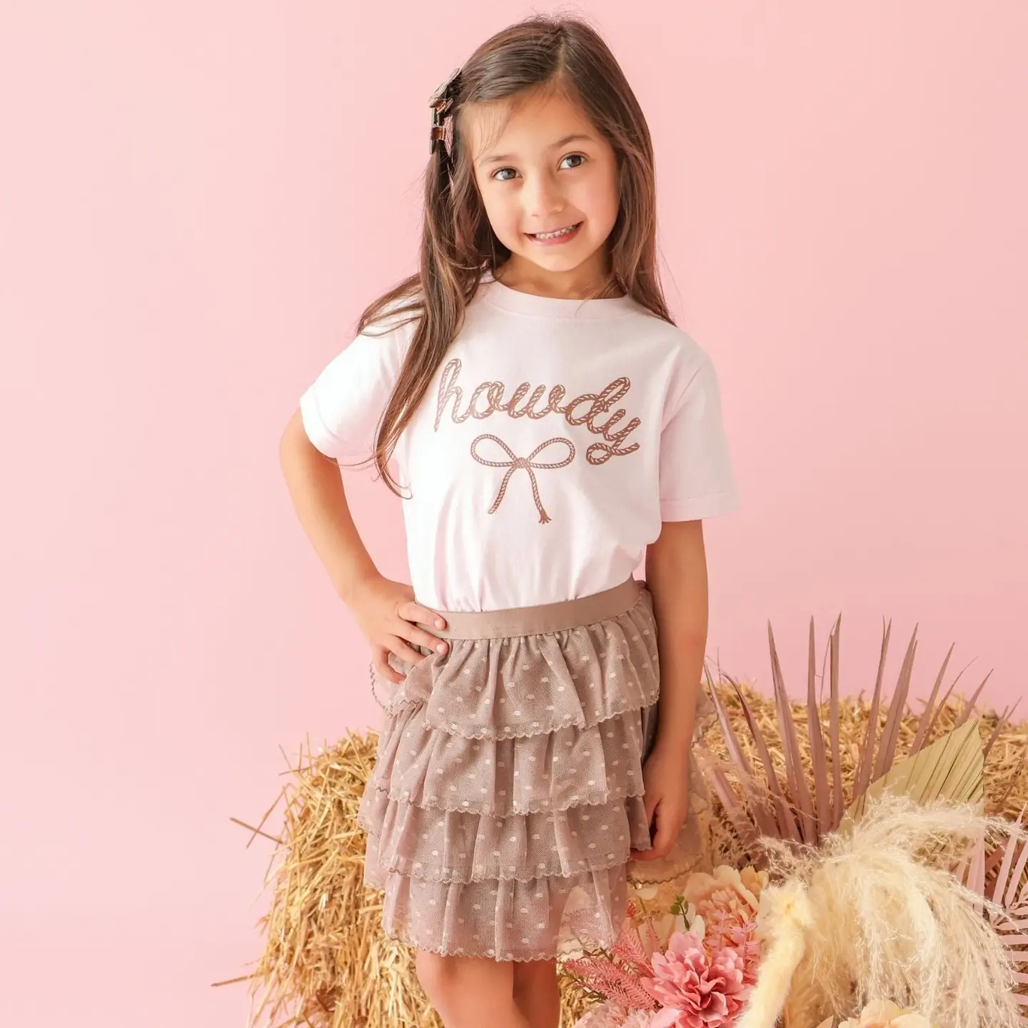 Howdy Darling Western Short Sleeve T-Shirt - Kids Clothing
