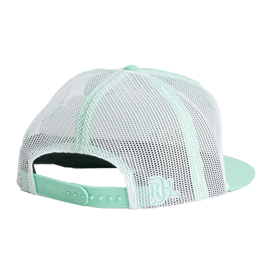 Red Dirt Hat Co. Papa Teal and White Mesh Flatbill Cap