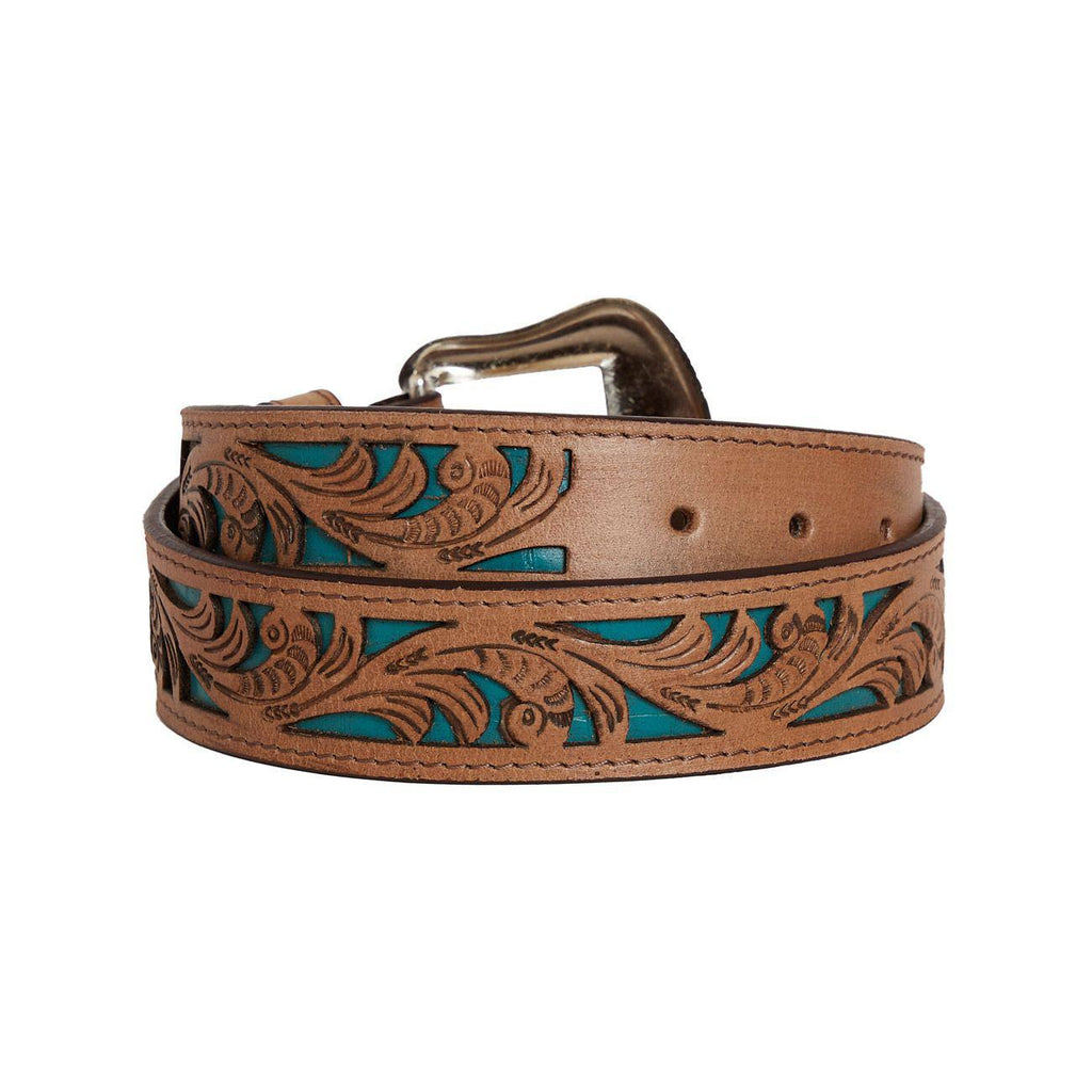 ASTUTE HAND-TOOLED LEATHER BELT S-4056