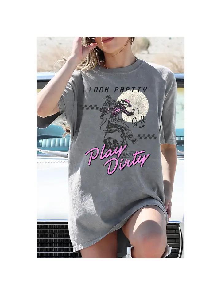 Play Dirty Mineral Graphic Tee - Mineral Grey