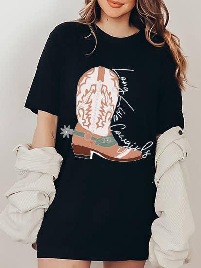 LONG LIVE COWGIRLS  GRAPHIC TOP - BLACK
