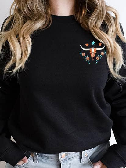 HOWDY HONEY CREWNECK SWEATSHIRT - BLACK