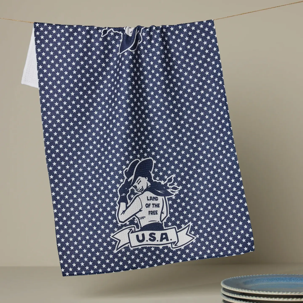 Star Cowgirl Tea Towel - BLUE