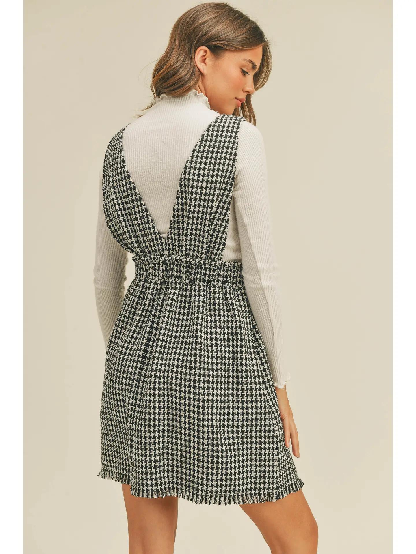 Tweed Dress - Black/White