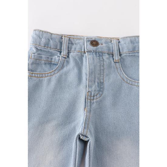 LIGHT BLUE TASSEL DENIM JEANS