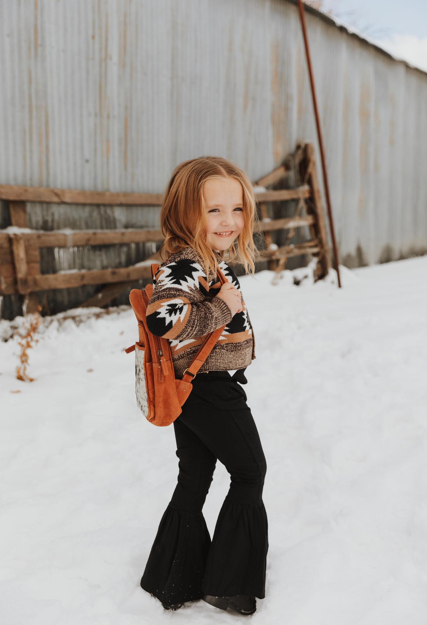 GIRLS BLACK BELL RUFFLE PANTS
