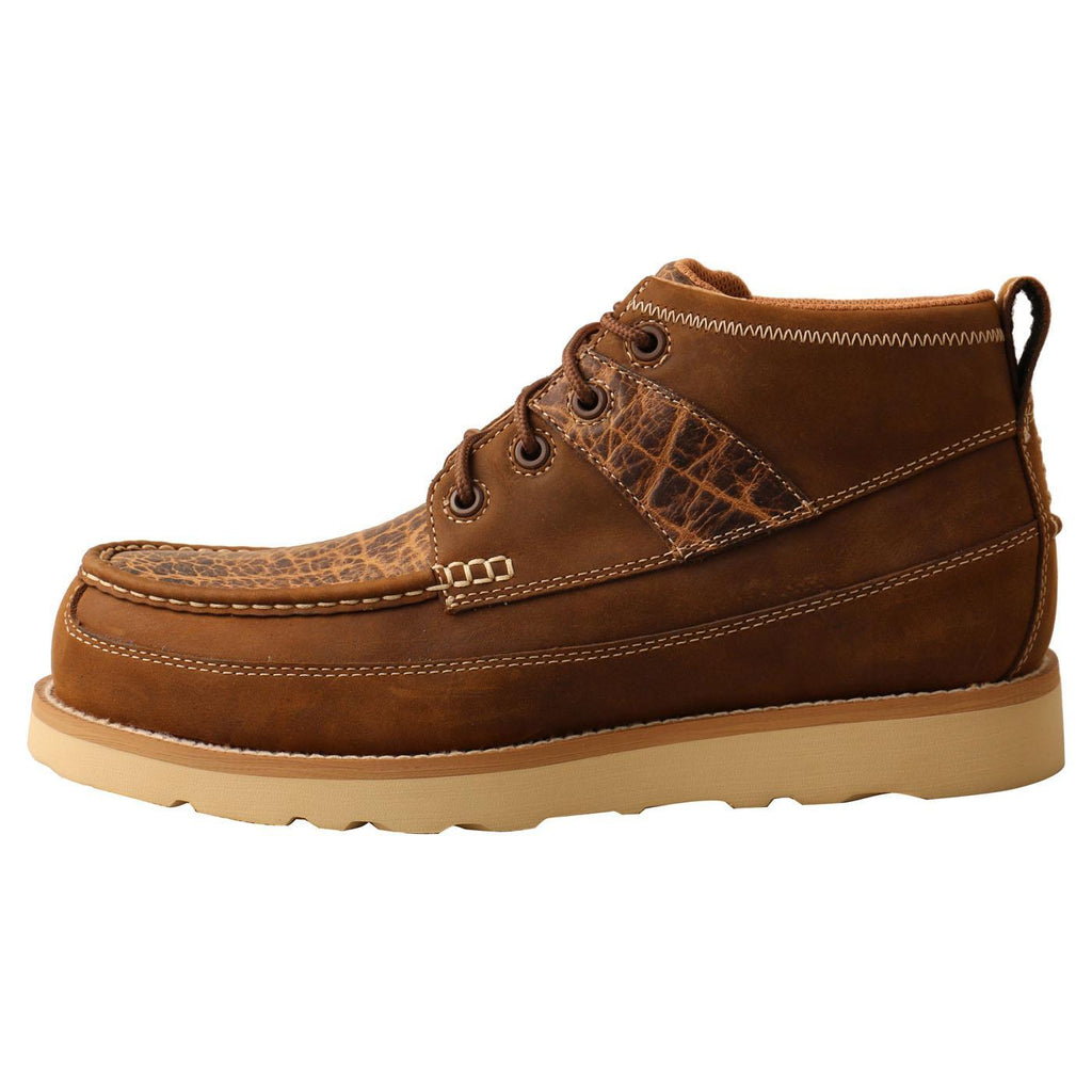 4" Work Wedge Sole Boot - Distressed Saddle & Cognac MCAN002