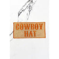 Orange Cowboy Hat Embroidered Patch
