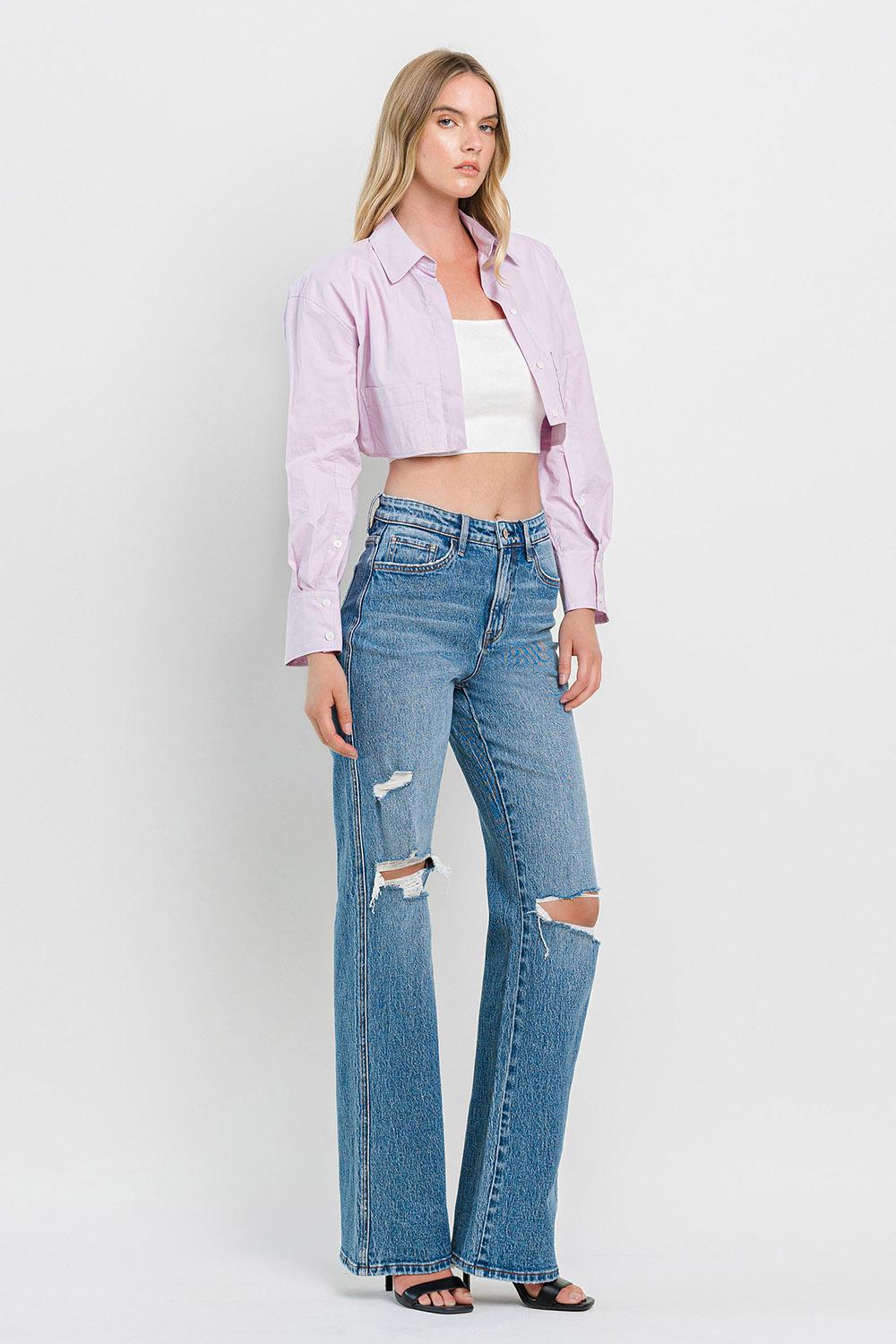 90's Vintage Super High Rise Flare Jeans