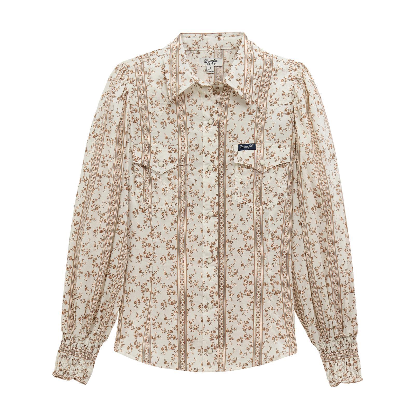 Wrangler Retro® Americana Western Puff Sleeve Blouse - White
