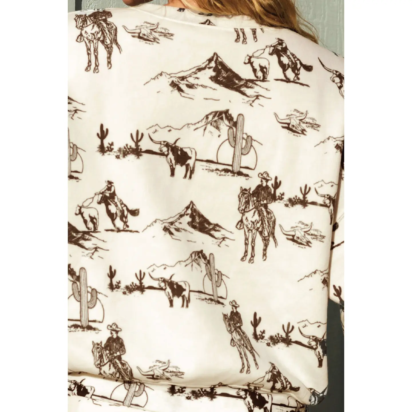 Western Printed Sweatshort/Sweatshirt Matching Set