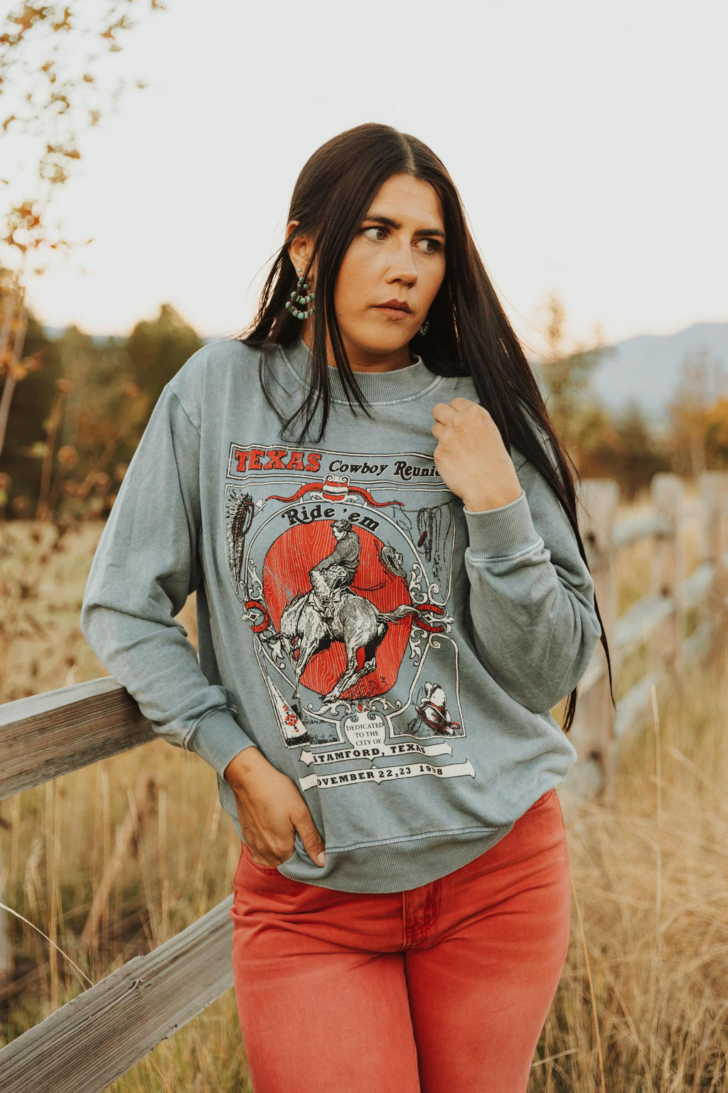 TEXAS COWBOY REUNION SWEATSHIRT - MINERAL GREY