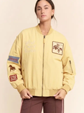 WEST Coast Rodeo Embroidered Bomber Jacket - BUTTER YELLOW