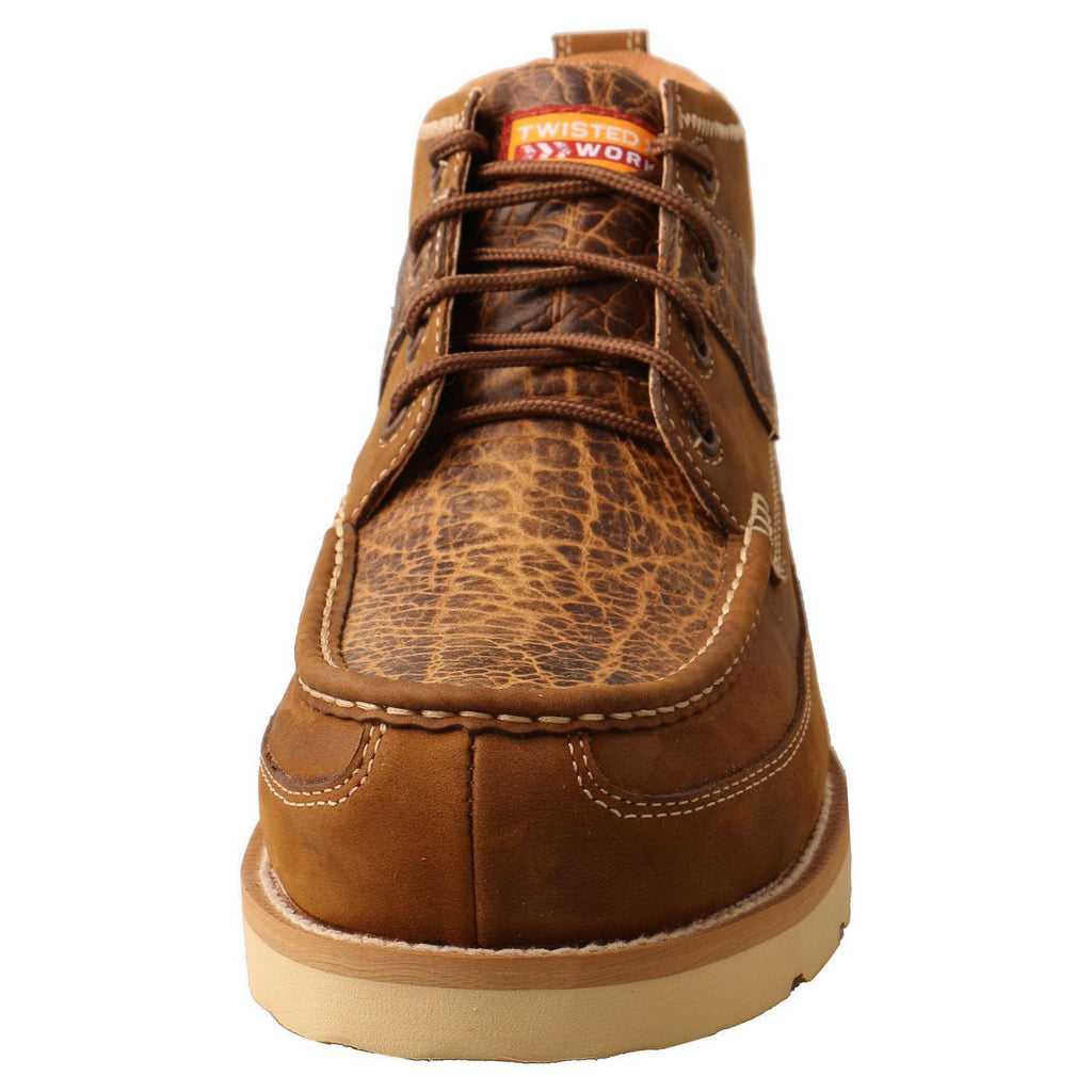 4" Work Wedge Sole Boot - Distressed Saddle & Cognac MCAN002
