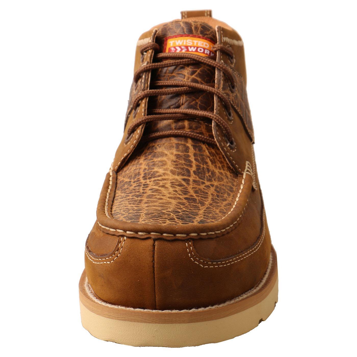 4" Work Wedge Sole Boot - Distressed Saddle & Cognac MCAN002